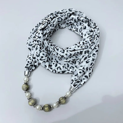Foulard Collier Mousseline Multicolore Femme - Bijou Statement Neckerchief Bohème Hijab