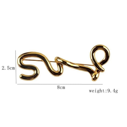 Broche Métal Dorée Irrégulière – Design Européen Moderne Tendance