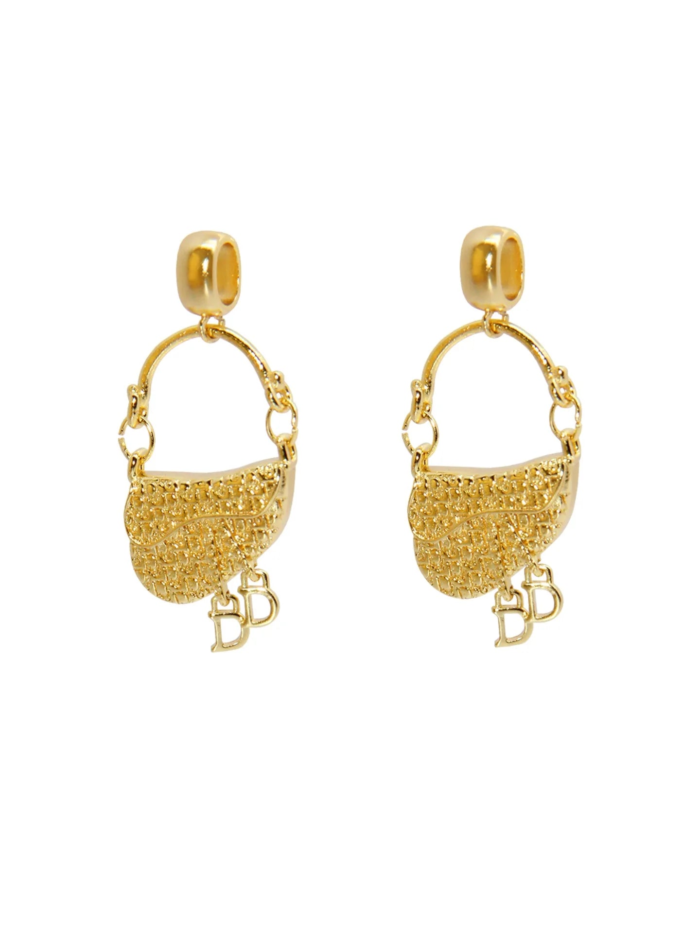 Parure Bijoux Française Luxe Sac à Main – Collier Boucles Plaqué Or