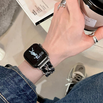 Bracelet Apple Watch Acier Inoxydable Cuir - 38mm à 49mm Series 9/8/7/6/SE/Ultra