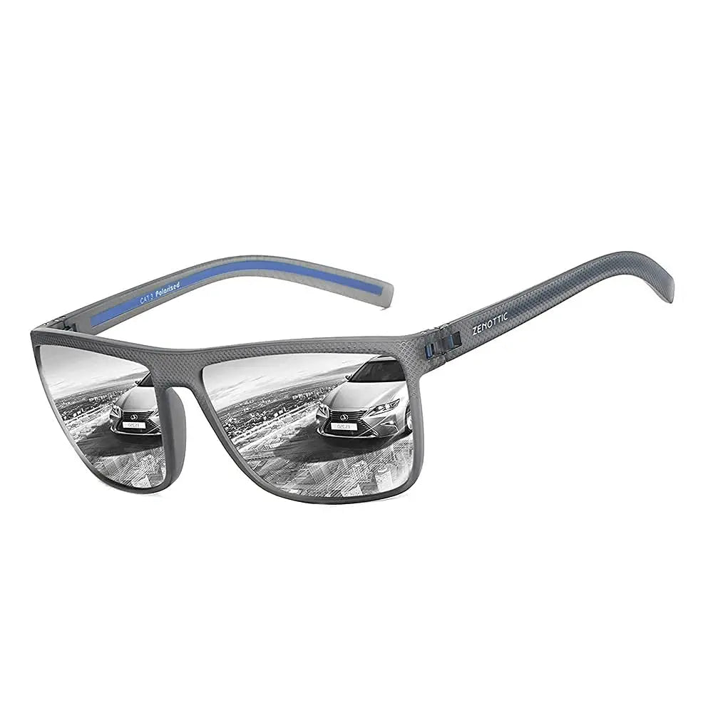 ZENOTTIC Lunettes de Soleil Polarisées Carrées — TR-90 Léger, UV400, Unisexe