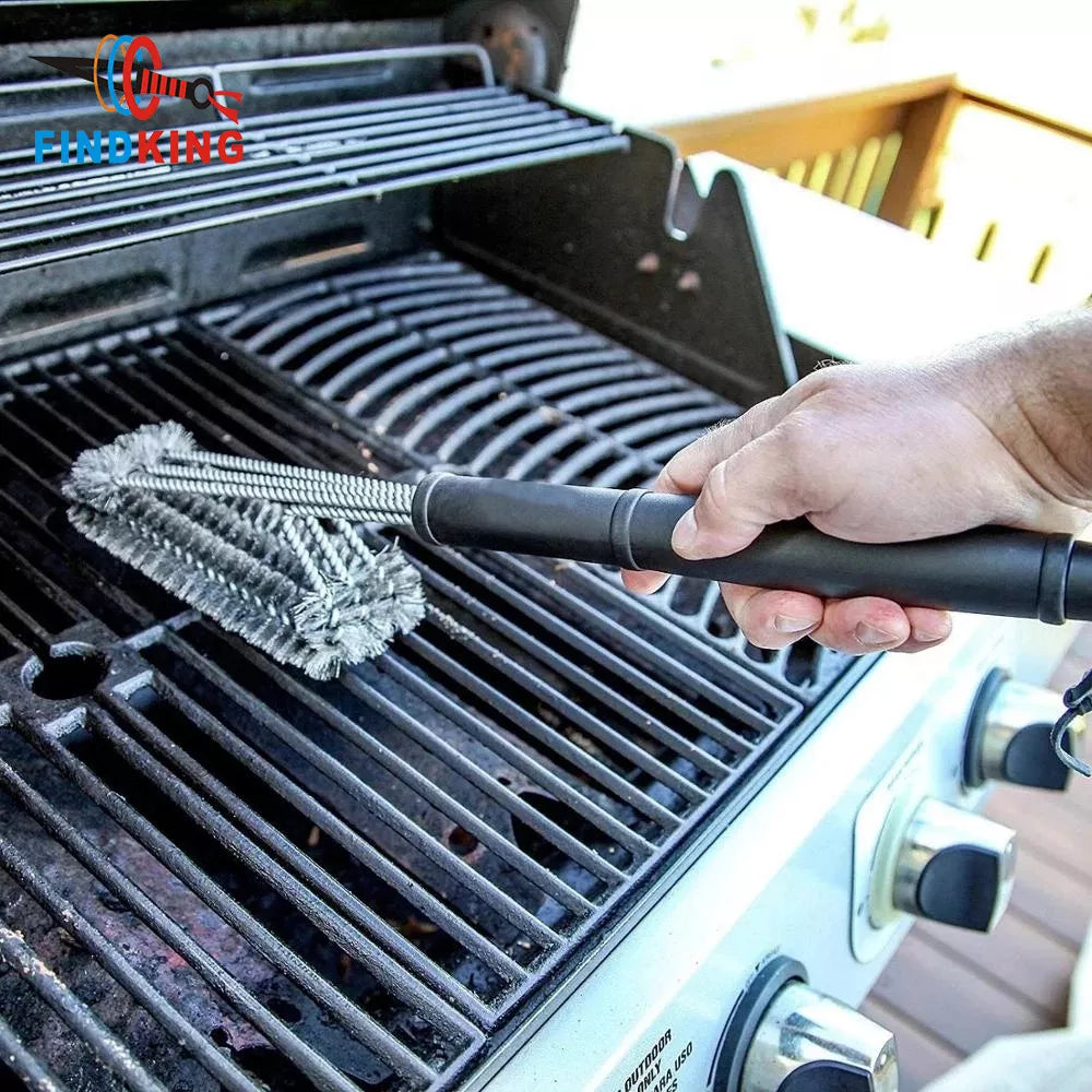 Brosse Nettoyage BBQ 18 Pouces 3-en-1 Acier Inoxydable - Grill Barbecue Outil Accessoire Grattoir