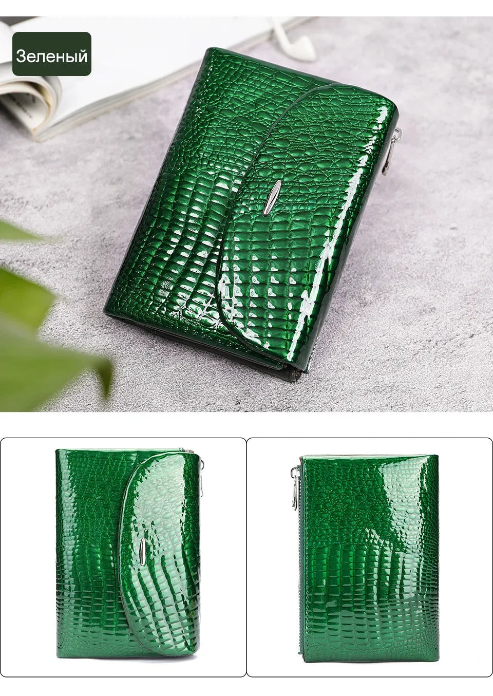 Portefeuille Femme Luxe Clip Cuir - Clutch Soirée Designer Porte-Cartes Crédit