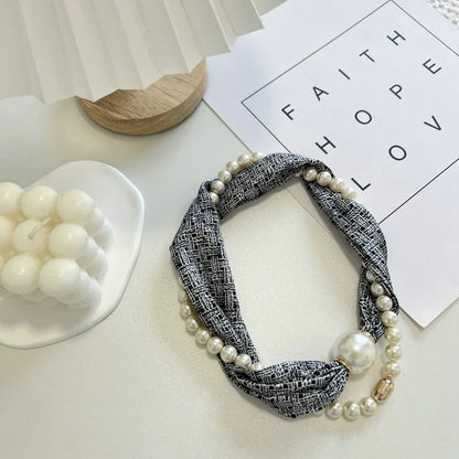 Foulard Perles Protection Solaire Femme - Boucle Magnétique Pendentif Été Long