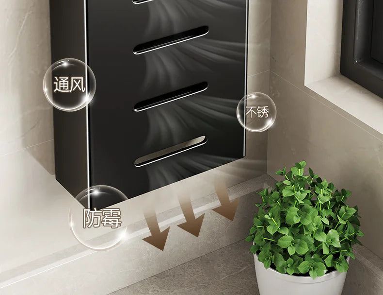 Porte-Couteaux Mural de Cuisine - Rangement Sans Perçage en Acier au Carbone