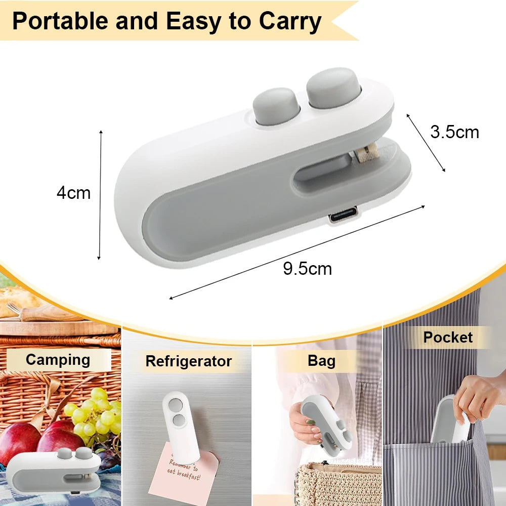 Mini Thermoscelleur Rechargeable pour Sacs Alimentaires – Portable & Magnétique