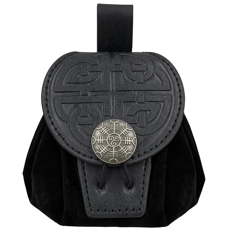 Sacoche Banane Steampunk Homme Cuir PU - Sac Ceinture Médiéval Punk Porte-Monnaie Cosplay Vintage