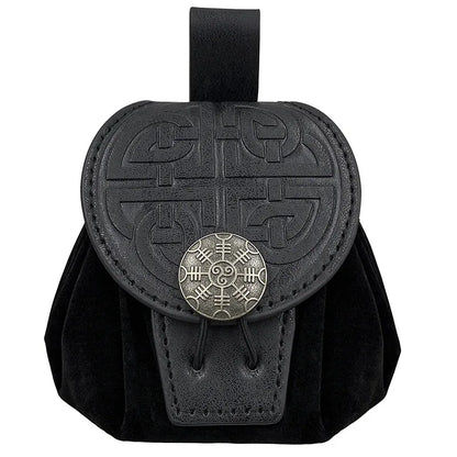 Sacoche Banane Steampunk Homme Cuir PU - Sac Ceinture Médiéval Punk Porte-Monnaie Cosplay Vintage