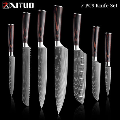 Couteaux de Chef Professionnels 1-10 Pièces - Set Cuisine Acier Inoxydable