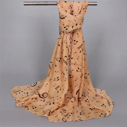 Foulard Mousseline Notes Musique Femme - Châle Soie Imprimé Doux Polyvalent