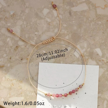 Bracelet Pierres Naturelles Ajustable – Perles 3mm Améthyste Grenat
