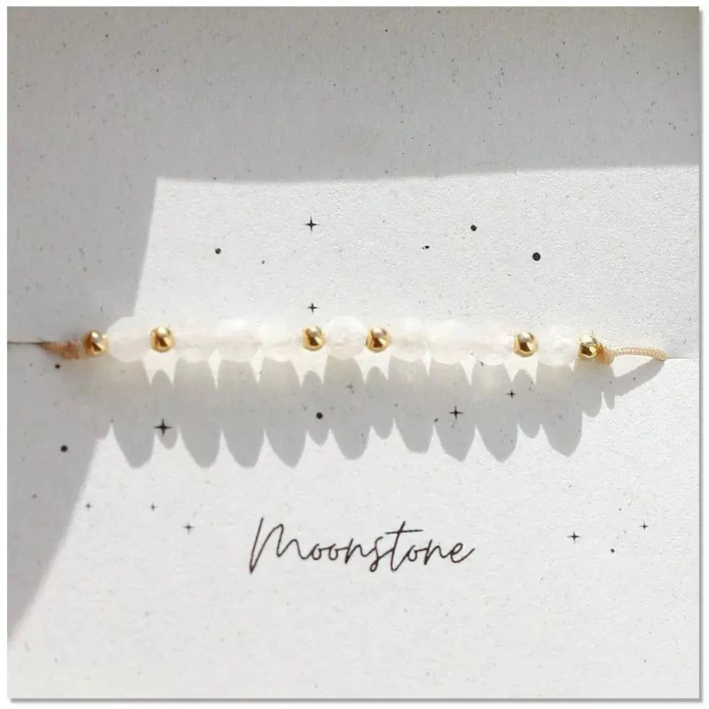 Bracelet Pierres Naturelles Ajustable – Perles 3mm Améthyste Grenat