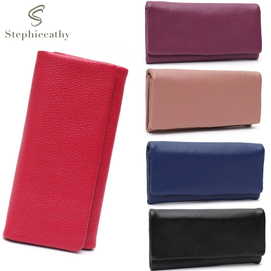 Portefeuille Femme Bifold Cuir Véritable - Multi-Cartes avec Compartiment Téléphone