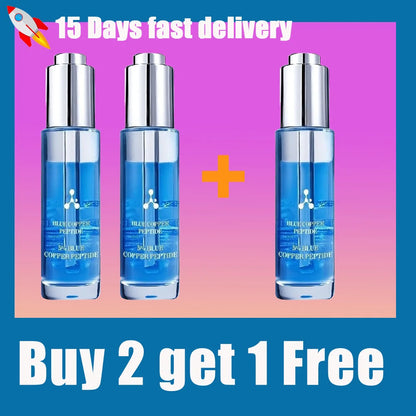 Sérum Peptide Cuivre Bleu 5% Visage - Anti-Rides Lifting Hydratant Éclaircissant Teint Soin Beauté