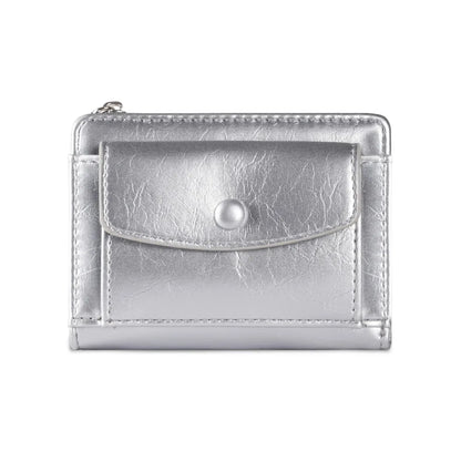 Portefeuille Court Ultra-Mince Cuir PU - Pochette Clutch Zip Multifonction Unisexe