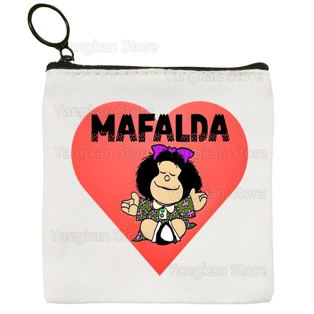 Portefeuille Vintage Mafalda Porte-Monnaie - Porte-Carte Multifonction Garçon Fille Unisexe Rétro