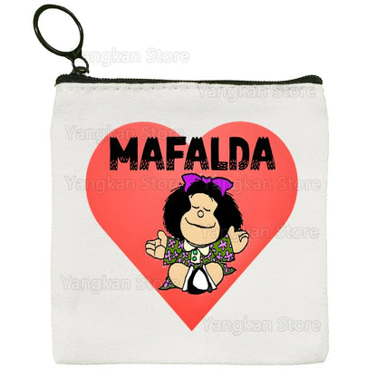 Portefeuille Vintage Mafalda Porte-Monnaie - Porte-Carte Multifonction Garçon Fille Unisexe Rétro