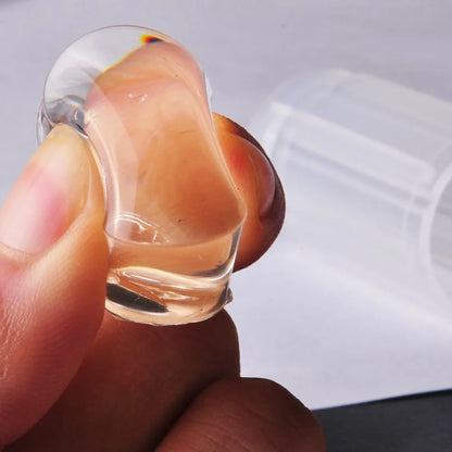 Kit Stamping Ongles Transparent avec Raclette - Tampon Silicone Gel pour Nail Art Manucure