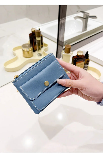 Portefeuille Femme RFID Blocking Trifold Multi-Cartes - Porte-Monnaie Zippé Porte-Clés Sécurisé