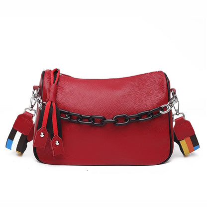 Sac Crossbody Femme Cuir Véritable Vachette 100% - Bandoulière Large Souple