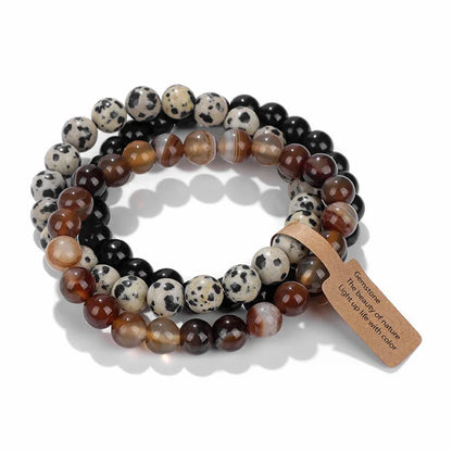 Bracelet Multi-Rangs en Pierres Naturelles et Cristaux - Améthyste