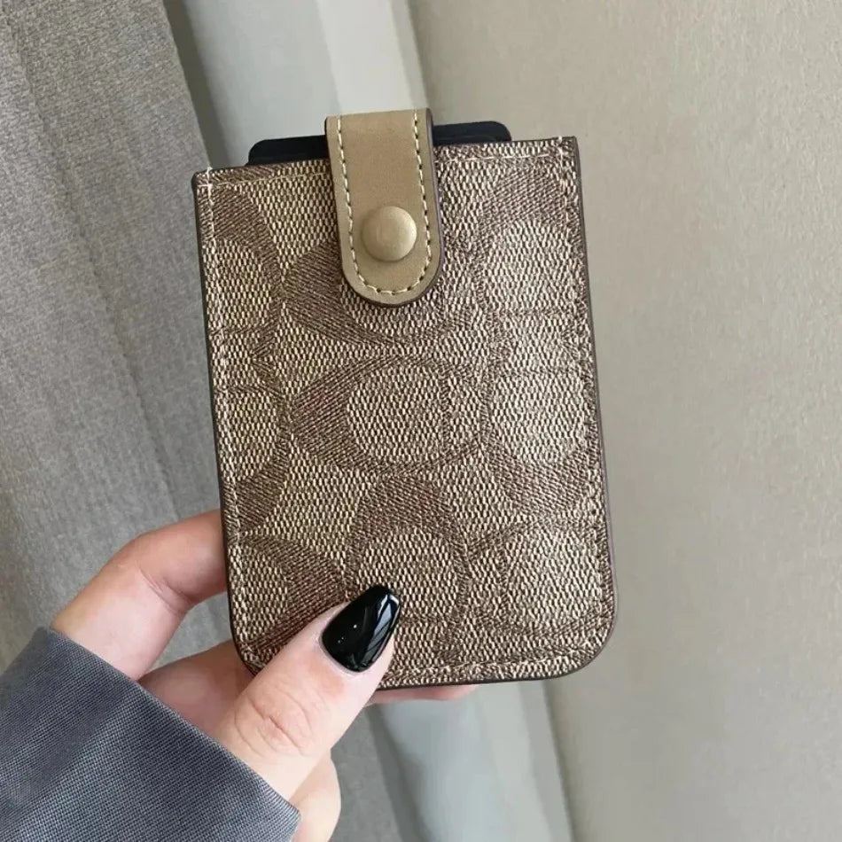 Porte-Carte Femme Cuir PU Luxe - Mini Portefeuille Court Multifonction avec Compartiments