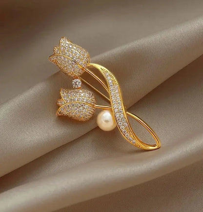 Broche Feuille Ginkgo Rétro Élégante Strass – Pin's Plante Corsage Luxe Femme