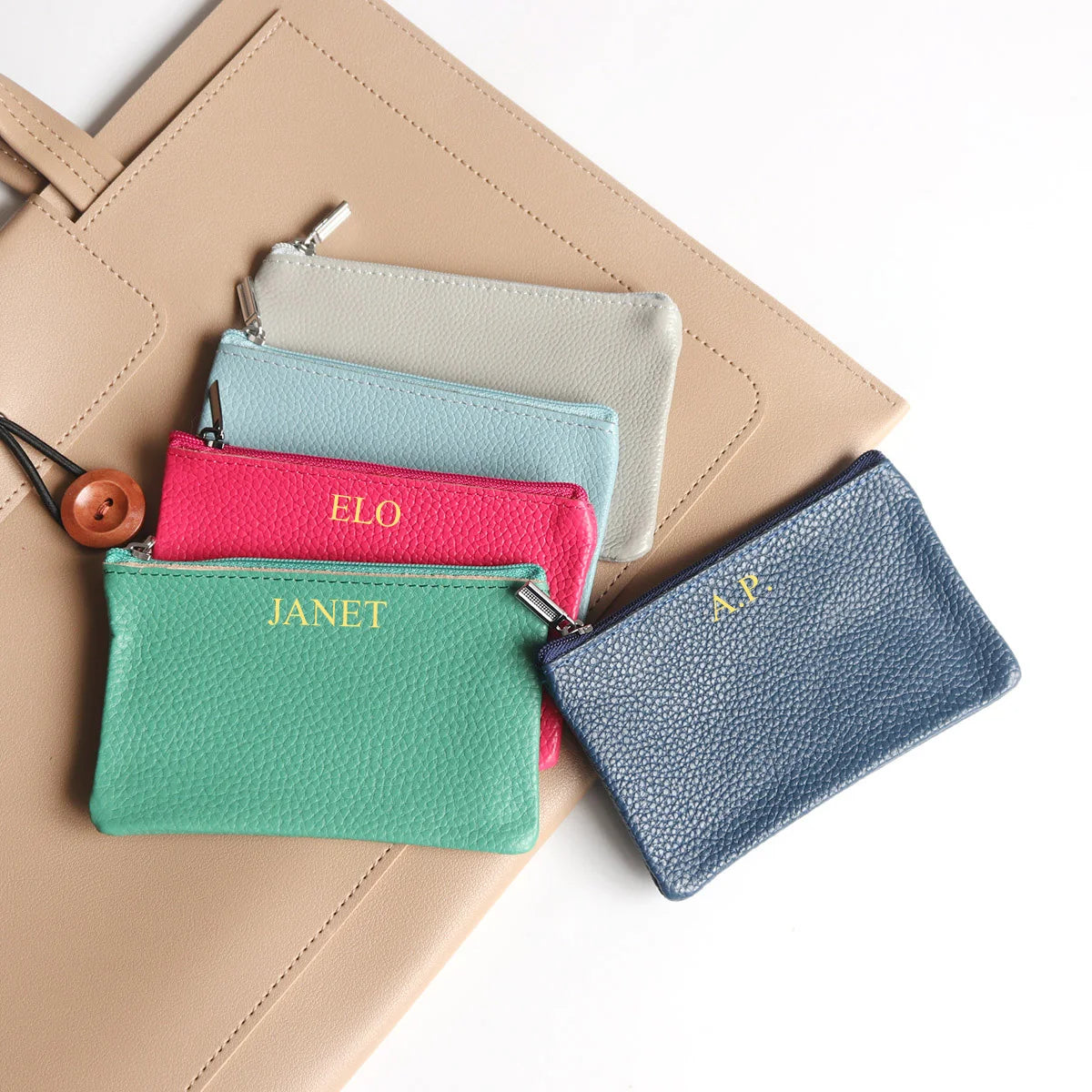 Portefeuille Femme Cuir PU Personnalisable Lettres Nom - Porte-Carte Monnaie Compact Rabat Cadeau Unique