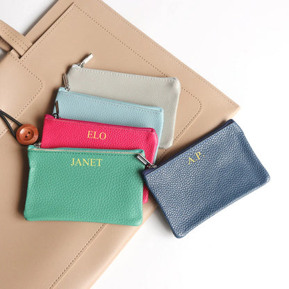 Portefeuille Femme Cuir PU Personnalisable Lettres Nom - Porte-Carte Monnaie Compact Rabat Cadeau Unique