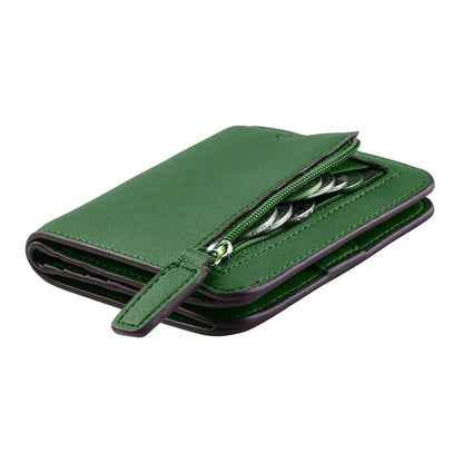 Portefeuille Femme RFID Bifold Compact Cuir - Mini Porte-Monnaie avec Fenêtre ID