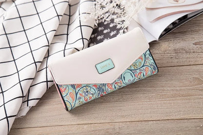 Portefeuille Pochette Femme Enveloppe Grande Capacité - Porte-Monnaie Long Cuir PU Bouton Clutch Élégant