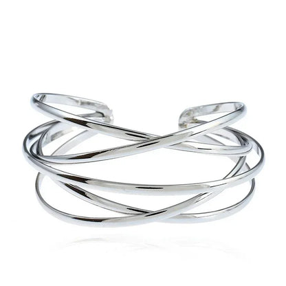 Bracelet Manchette Charm Femme – Alliage Ajustable, 4 Finitions Luxe