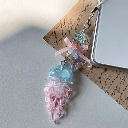 Charm Téléphone Méduse Sirène Perles – Porte-Clés Fairycore Marin