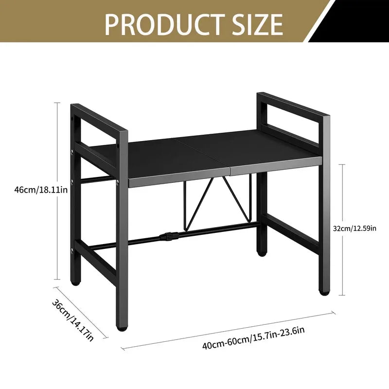 Étagère Extensible pour Micro-Ondes 42-64cm - Organisateur de Comptoir Résistant à l'Humidité