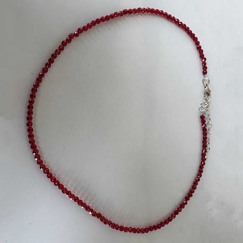 Collier Choker Perles Verre Bohème – Chaîne Courte Sweet Femme
