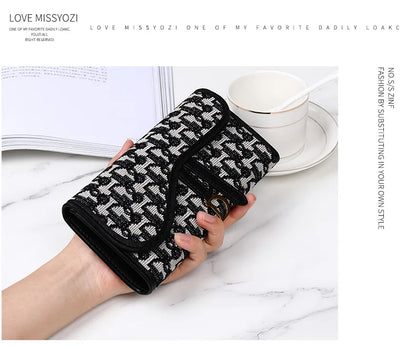 Portefeuille Femme Long Rétro Grande Capacité - Boucle D Multi-Cartes Trifold Sac Main Multifonction