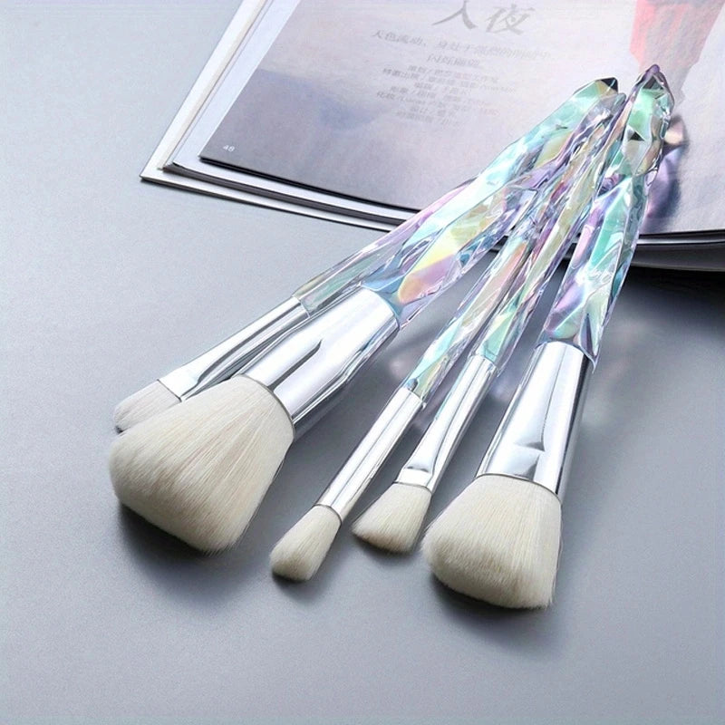 Set 5-10 Pinceaux Maquillage Professionnel - Poudre Libre Contour Fond de Teint Correcteur Sourcils Beauté