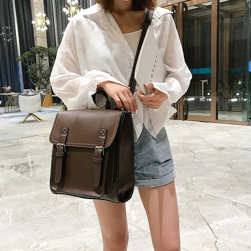 Sac à Dos Femme Cuir PU Vintage 2025 - Backpack Fashion École Loisirs Grande Capacité