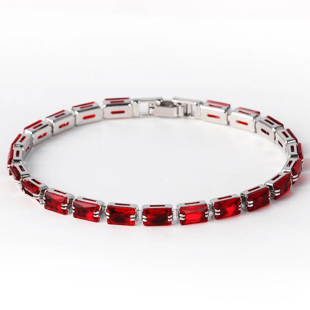 Bracelet Plaqué Or 18K Zircons Arc-en-Ciel – Luxe Micro-Pavé Étanche