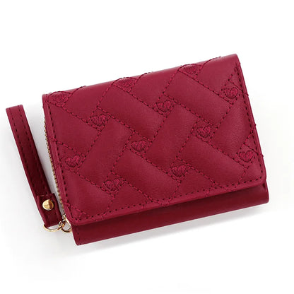 Portefeuille Femme Kawaii Mignon Luxe - Designer Lady Wallet Cuir Porte-Monnaie Beige