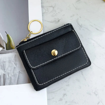 Portefeuille Femme RFID Blocking Trifold Multi-Cartes - Porte-Monnaie Zippé Porte-Clés Sécurisé