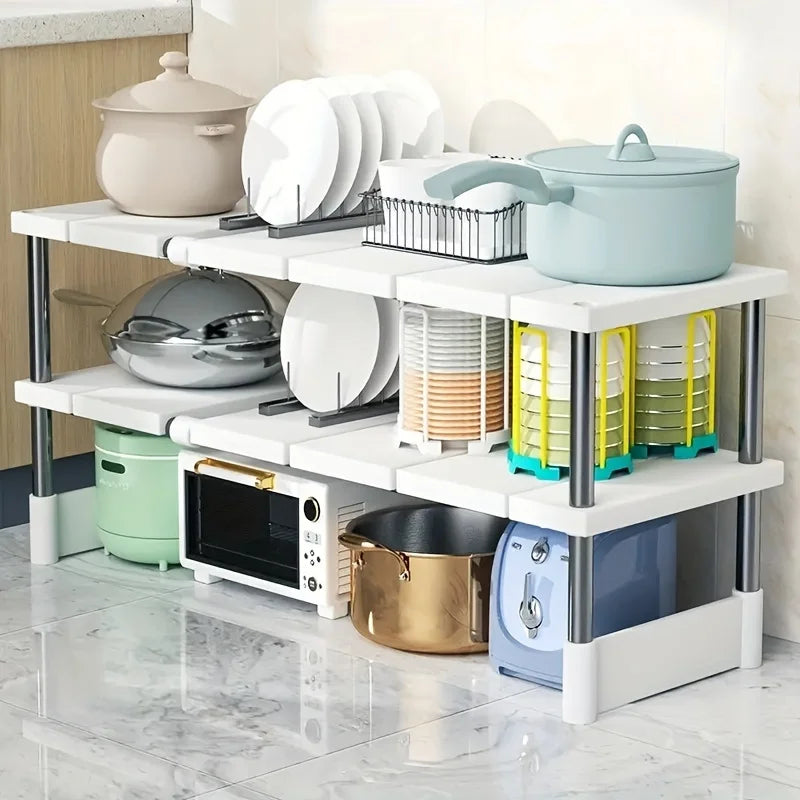 Organisateur Extensible Sous Évier - Rangement Ajustable Multi-Niveaux