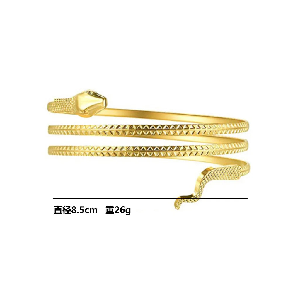 Bracelet de Bras Serpent Doré – Bangle Ajustable Bras Supérieur