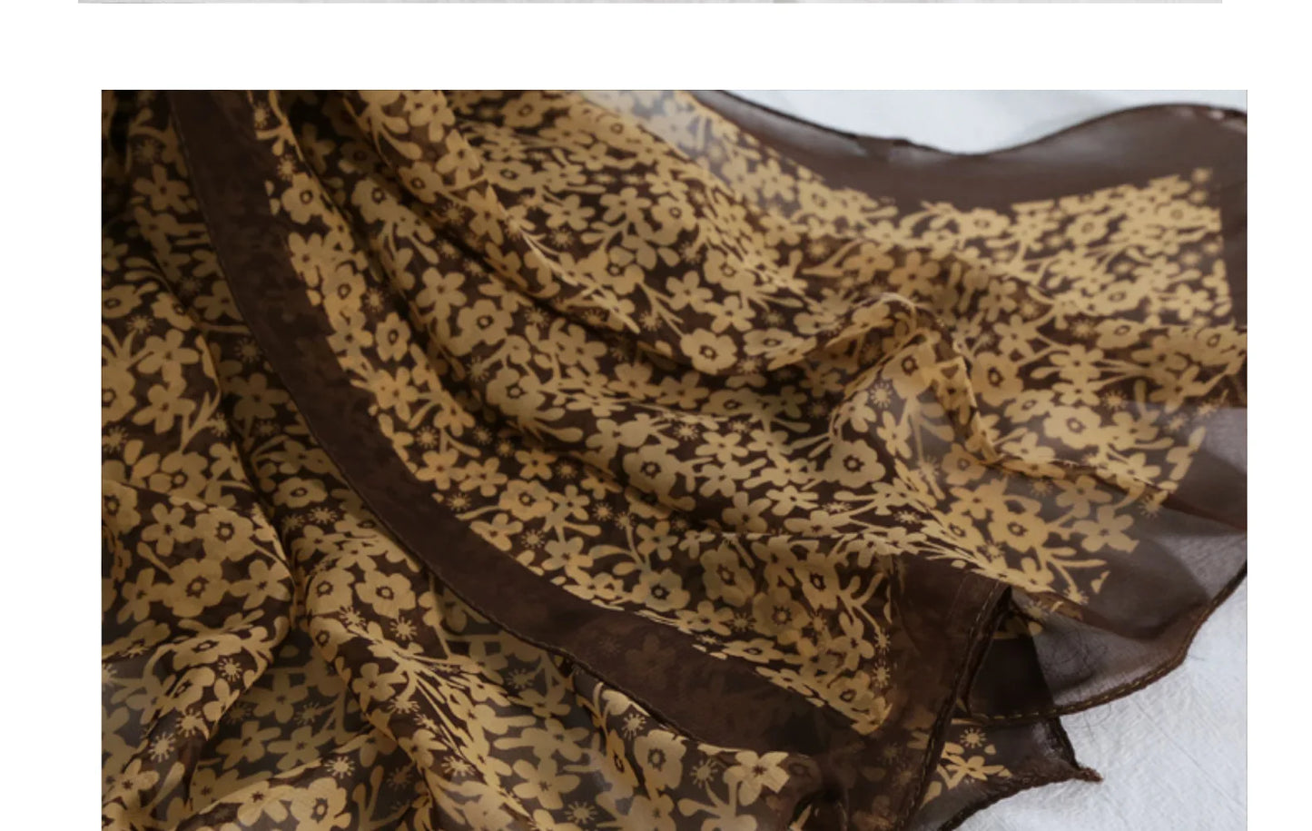 Foulard Écharpe Mousseline Petite Fleur Femme - Bandana Hijab Châle Été Protection Solaire