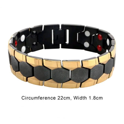 Bracelet Magnétique Thérapeutique Hexagone – Jonc Homme Élégant