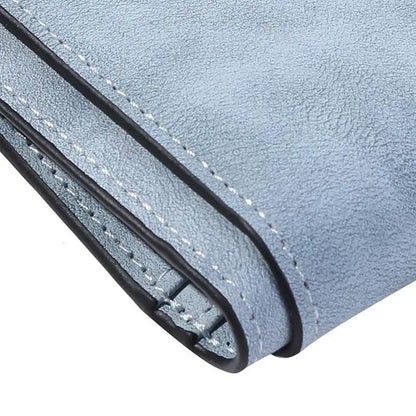 Portefeuille Long Femme Cuir Givré Vintage - Pochette Zip avec Porte-Cartes