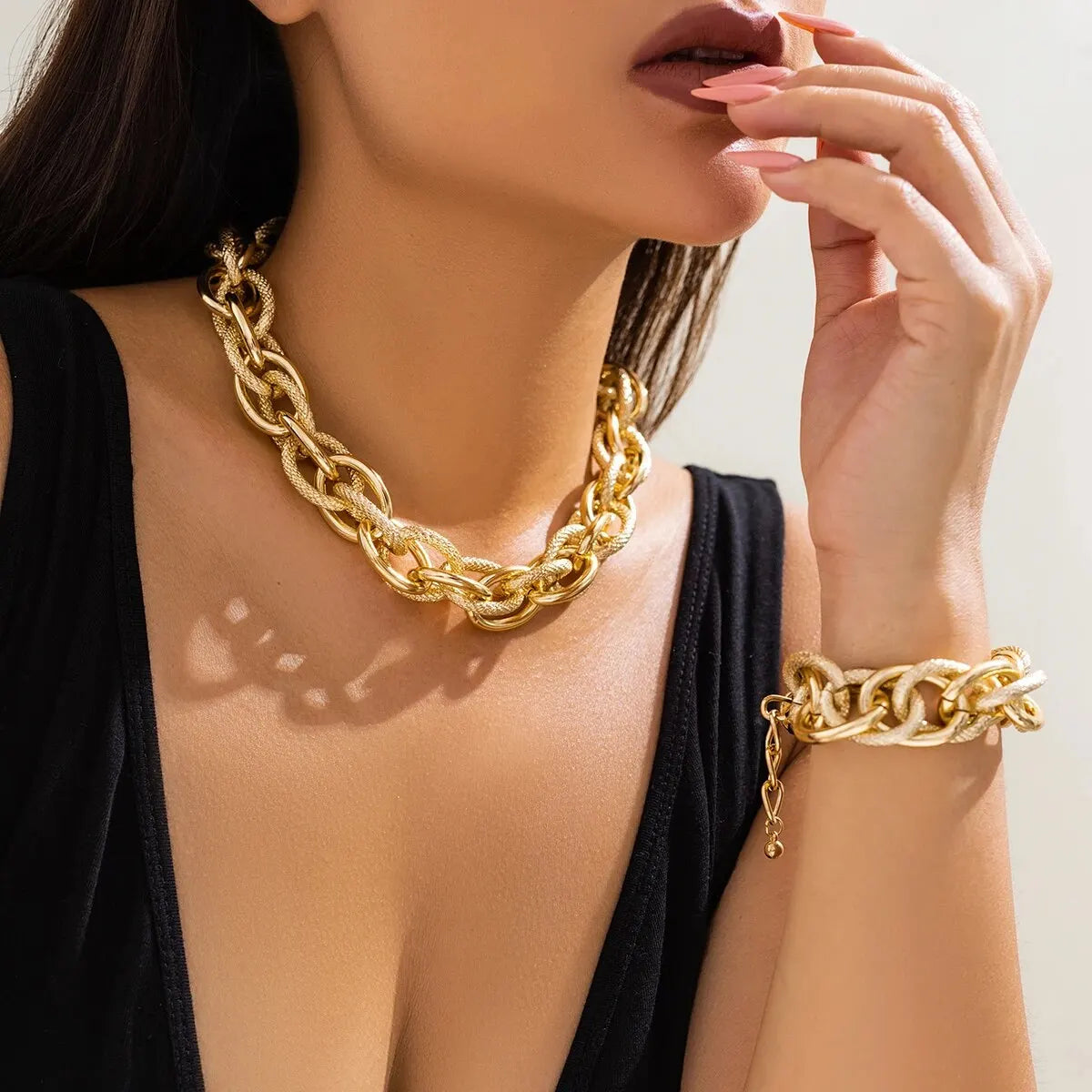 Ensemble Bohème Choker Bracelet Croix – Collier Ras-du-Cou Coloré 2 Pièces