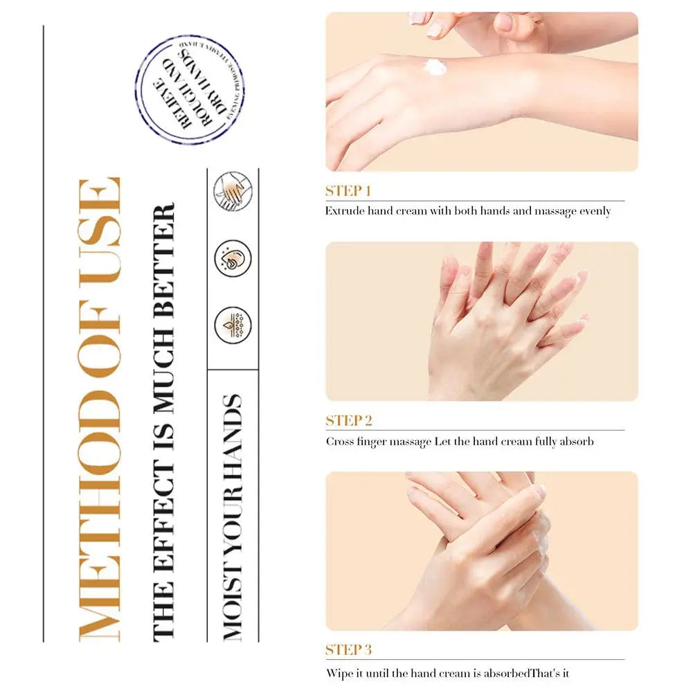 Crème Mains Collagène SADOER 5pcs - Hydratante Éclaircissante Rafraîchissante Nourrissante Soin Beauté