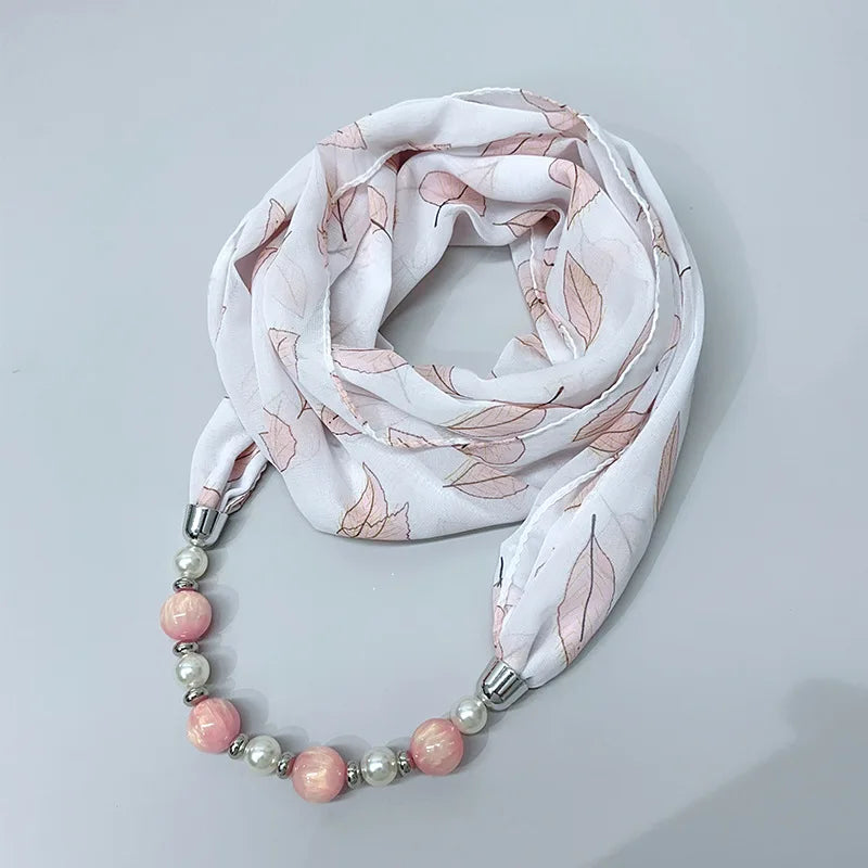 Foulard Collier Mousseline Multicolore Femme - Bijou Statement Neckerchief Bohème Hijab