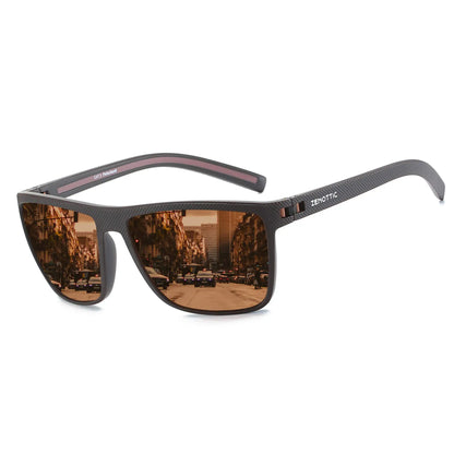 ZENOTTIC Lunettes de Soleil Polarisées Carrées — TR-90 Léger, UV400, Unisexe